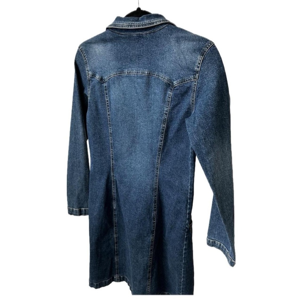 VINTAGE Y2K GUESS WORKWEAR Blue Denim Dress Knee Length Size-women's 6 - Picture 9 of 10